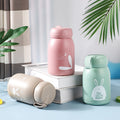 Cute rabbit glass water cup with lifting rope double-layer advertising cup event promotion draining gift cup printed logo tea cup