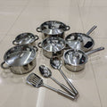 Wholesale cross-border stainless steel pot set thickened double bottom milk pot frying pan soup pot fifteen-piece set foreign trade gift