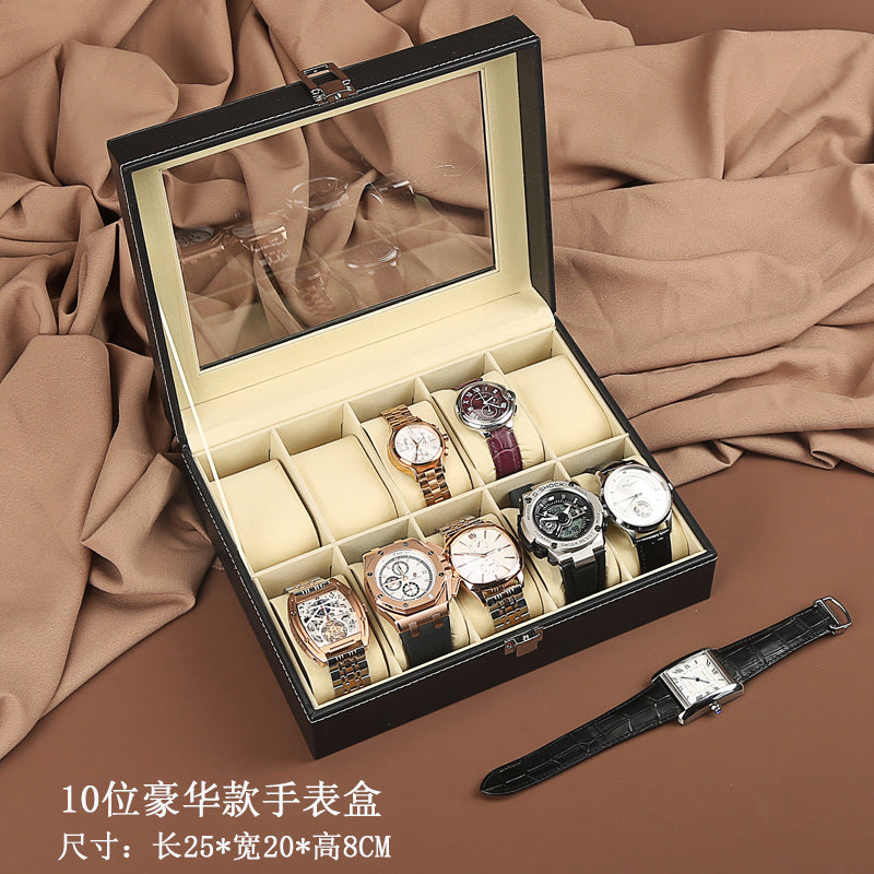 Leather watch box, watch storage box, watch display box, watch box, multiple watches, jewelry box, sunroof bracelet box.