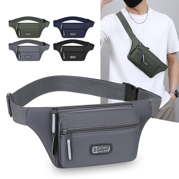 Unisex sports fanny pack portable cashier business chest bag daily commute versatile light shoulder messenger bag
