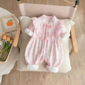 Baby spring & fall romper - newborn, 100-day celebration, baby girl princess floral bodysuit, outdoor outfit, crawling suit - new arrival