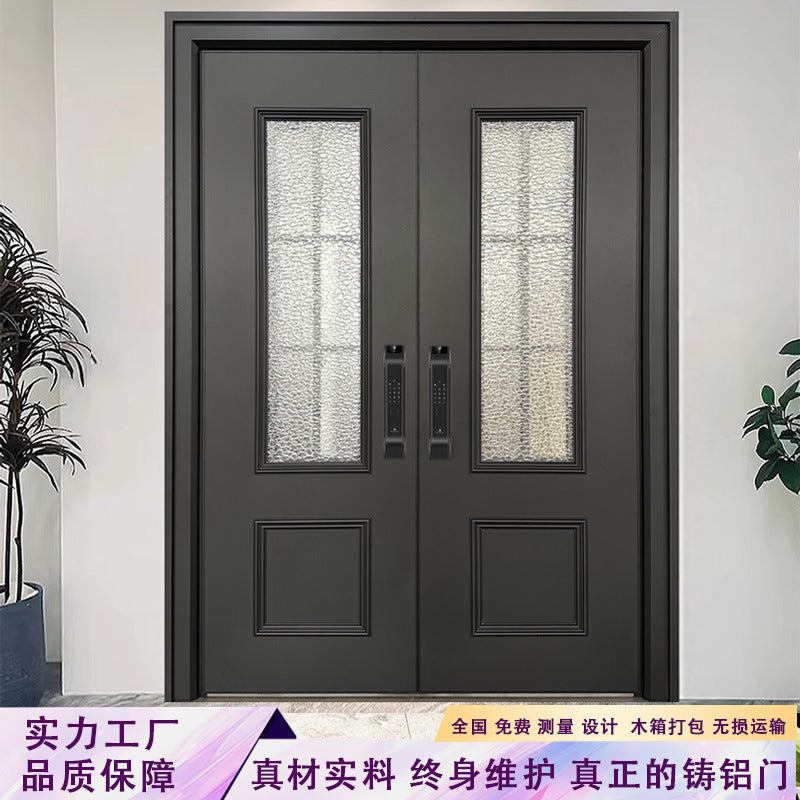 French glass villa door double door rural self-built house door anti-theft door sub-mother door entrance door entrance door