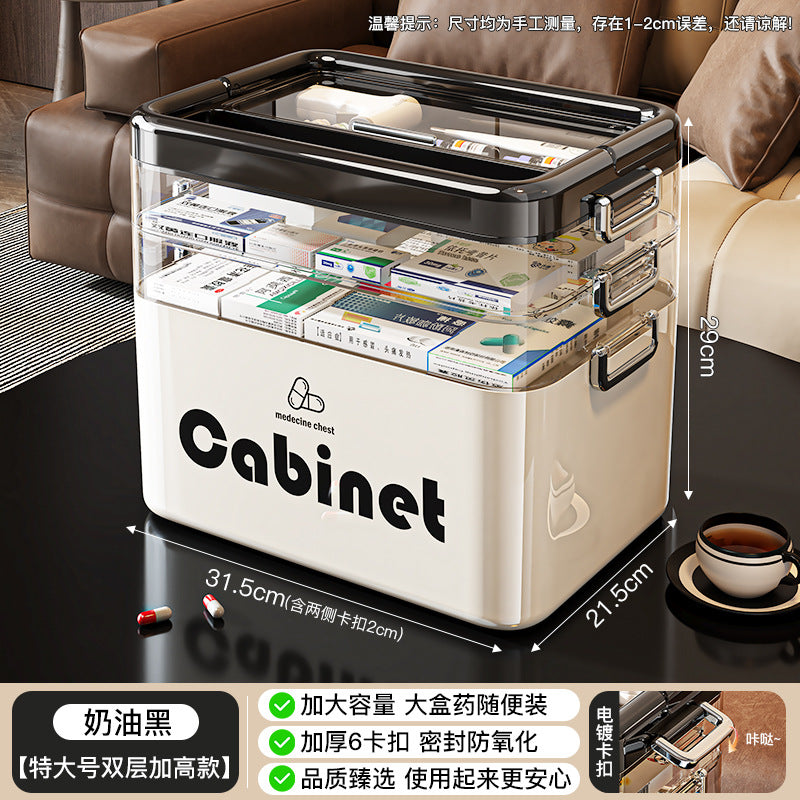 Multi-layer medicine cabinet Household medicine cabinet Large capacity medicine storage box Portable plastic medical first aid and portable medicine cabinet