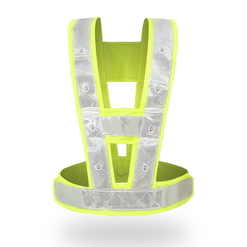 Breathable red and blue flash vest highway patrol construction vest printing LED rechargeable reflective vest with flash light