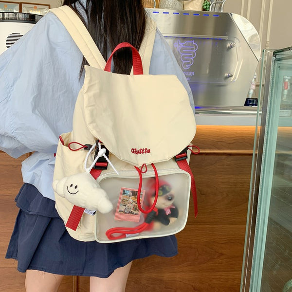 The new trendy women's backpack is simple, casual, small, fresh and cute, student schoolbag, large-capacity travel backpack.