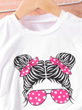 cross-border hot girls' summer new cartoon character graphic short-sleeve top + wide-leg pants casual two-piece set wholesale
