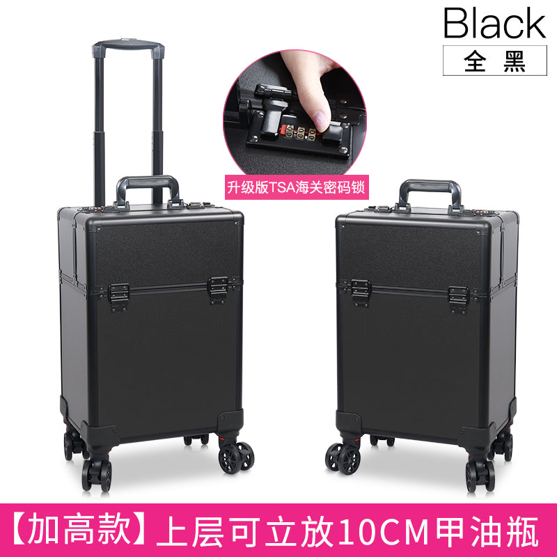 Haosen, cosmetic case, large capacity, trolley case with password lock, special storage toolbox for manicure embroiderers