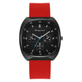 New arrivalexport women's watch three-eye fashion diamond square quartz silicone strap watch student women's watch