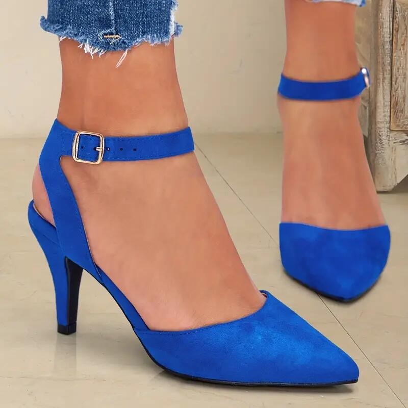export 2026 summer new pointed-toe square buckle high heels fashionable single shoes stiletto closed-toe women's sandals