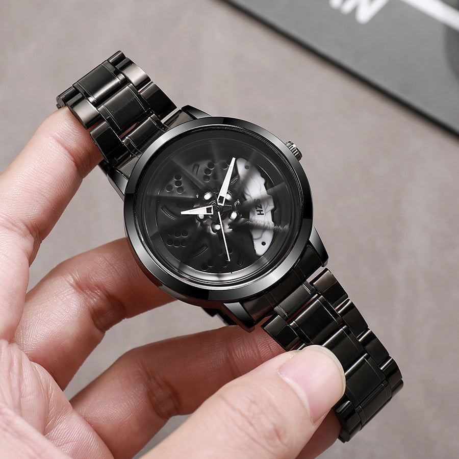 New arrival cool sports car wheel hub watch inner ring can rotate men quartz watch dial fashiontrendy watch