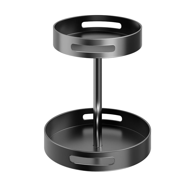 Stainless steel seasoning rack 360 ° rotation convenient rack countertop thickened stainless steel double-layer multi-functional storage