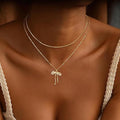 Amazon's new bows necklace fashion copper plated real gold sense of design women's fashion cross-border jewelry necklace casual