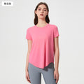 Summernew arrivalfashioncasual quick-drying short-sleeved t-shirt women's loose breathable running fitness yoga topsd25039