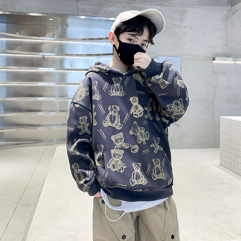 Handsome boy cartoon sweatshirtautumnew arrivalkidsspring & fall bottom shirt youth autumn tops handsome