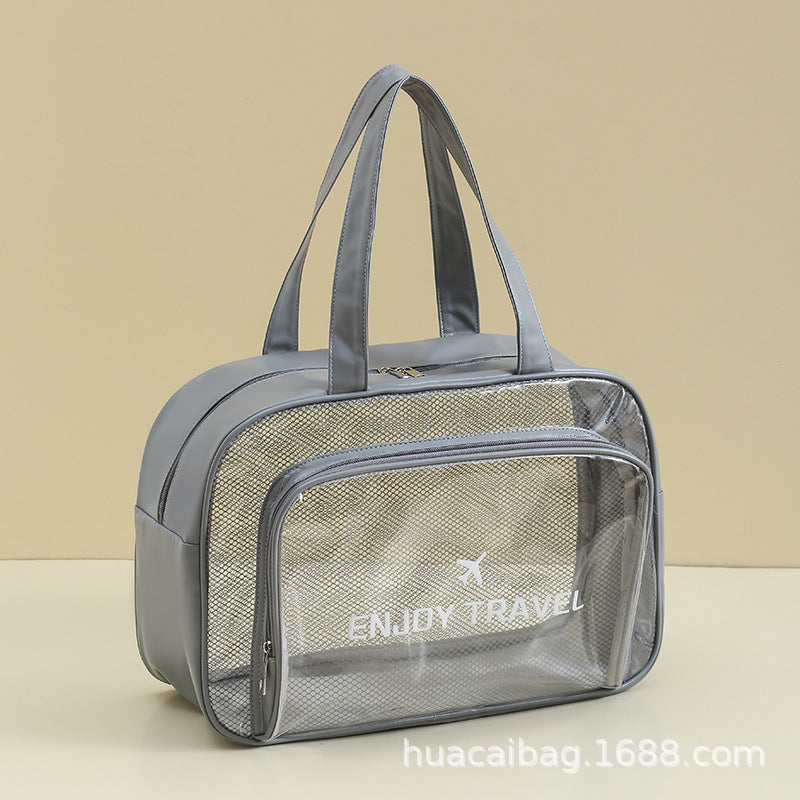 PU Multifunctional Wash Bag Travel Storage Large Capacity Swimming Bag Portable Makeup Anti-splashing Storage Bag Shoe Warehouse