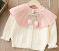 Girls' knitted sweater two-piece set -  autumn/winter new collection - handmade floral pants set for baby girls