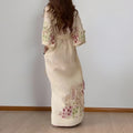 fashionexport women's clothing summernew arrival fashioneleganceprinting waist tie back tassel dress long skirt