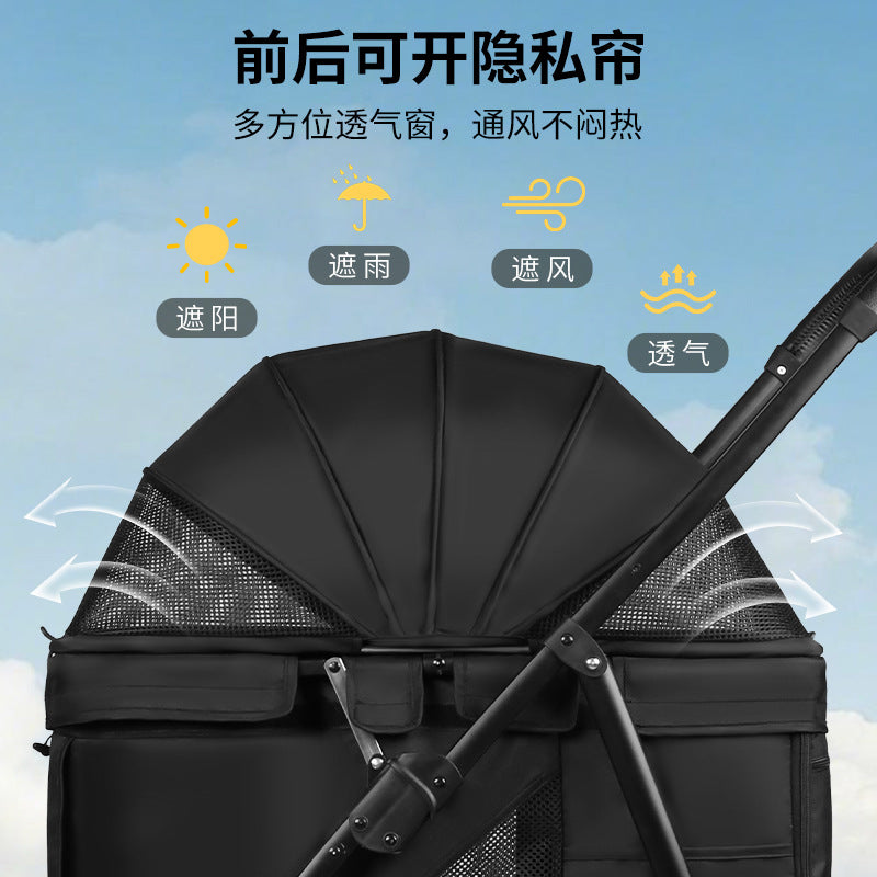 2026 new arrival: factory direct wholesale of medium to large lightweight pet strollers - outdoor foldable cat carriers and dog pushchairs