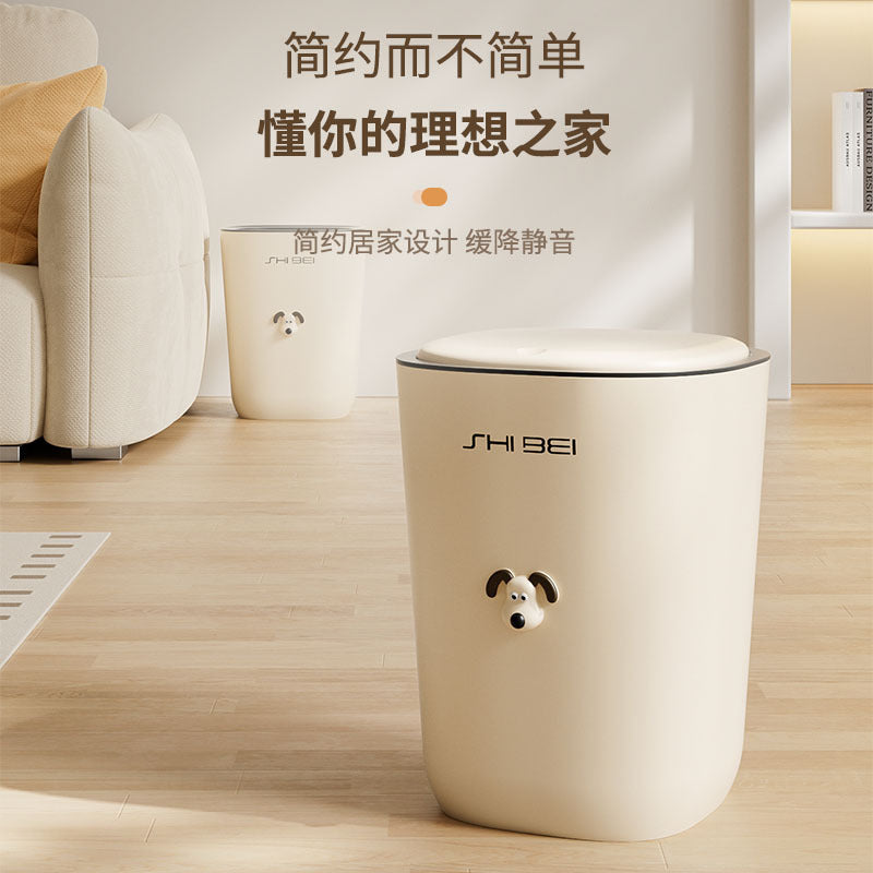 Trash can for homecute high-looking bucket bedroom cream style creative sanitary bucket living room pressure ring with lid push-type
