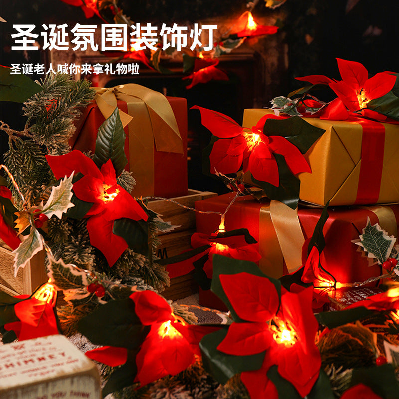 Spot Christmas decorations big safflower light string Christmas tree pendant accessories Christmas atmosphere decorative lights