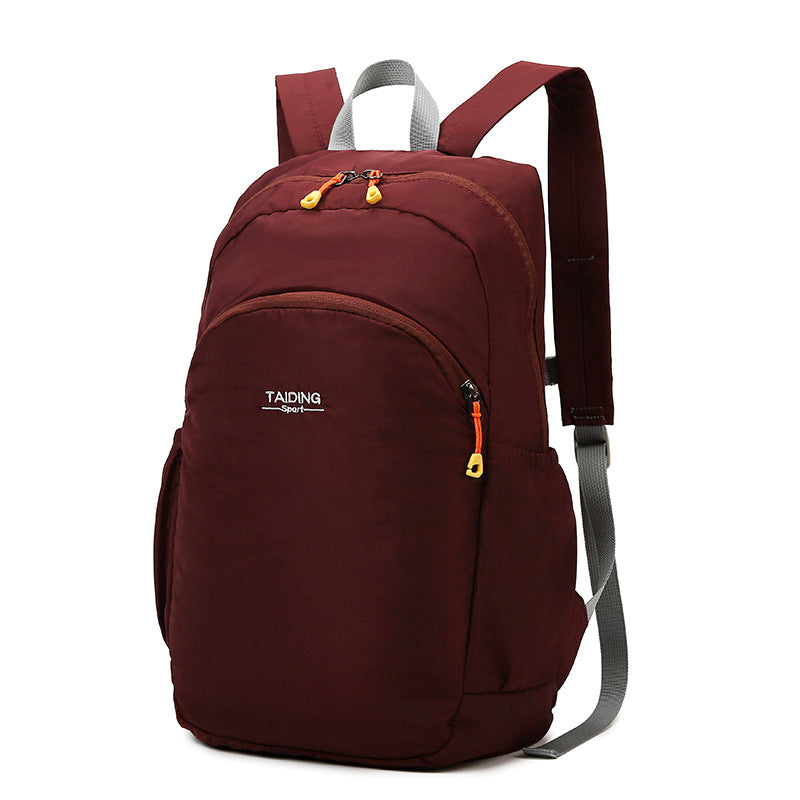 New foldable storage backpack women's travel bag simple casual nylon lightweight outdoor backpack schoolbag