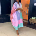 European and american cross-border african women's fashion:  autumn/winter new collection - stylish turn-down collar, loose fit, three-quarter sleeve printed shirt dress