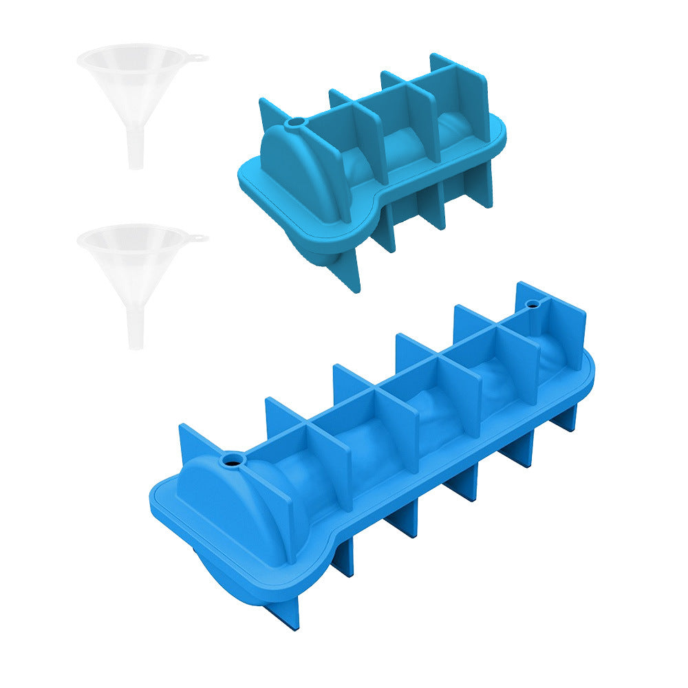 Cross-border explosion spoof creative silicone ice grid with funnel with cover easy demoulding KTV party, ice mold wholesale