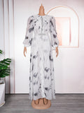 Amazon new arrivalretrolongrufflesdress cross-border foreign trade  african printing long skirt