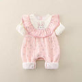 Baby rompers spring & autumn double layer outwear baby girl hundred days western style haki floral princess style outwear