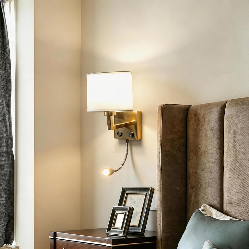 Accessible luxury fabric wall lamp cross-border hotel bedside reading lamp soft tube adjustable spotlight bedroom corridor indoor wall lamp