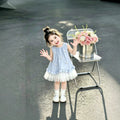 Girls' summer dress  new arrival: cute korean style preppy mesh princess dress - super adorable kids' clothing