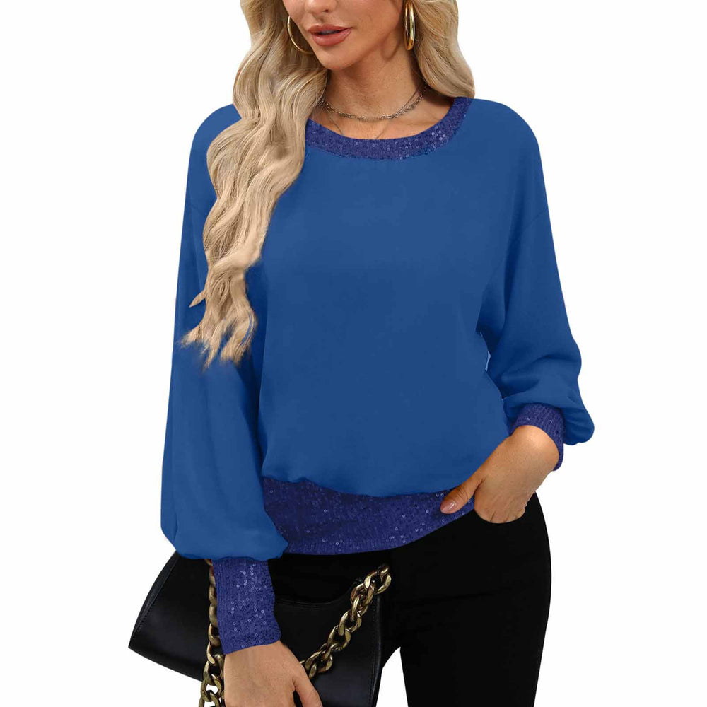 autumn new women's knitted top - cross-border european and american style, solid color, minimalist long-sleeve crew neck t-shirt