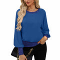 autumn new women's knitted top - cross-border european and american style, solid color, minimalist long-sleeve crew neck t-shirt