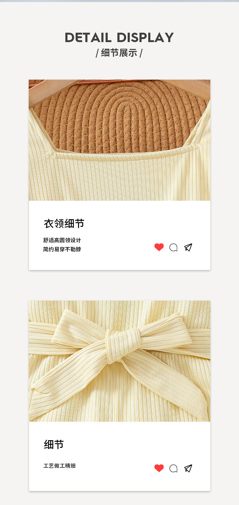 Summer girls' outfit for export: yellow bubble sleeve romper with shorts and belted ribbed knit pants set