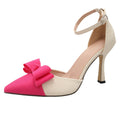Women's high heels fashion women's shoes bows hollow thin heels pointed toe bows women's shoes mules women's shoes