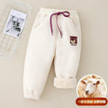 Girls' lambswool pants - kids' autumn/winter fleece-lined thickened cotton pants - boys' and girls' middle school sports pants - winter dropshipping available