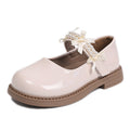 Vancahao kids' black single shoes -  autumn new collection - girls' fashion beaded bow patent leather princess shoes