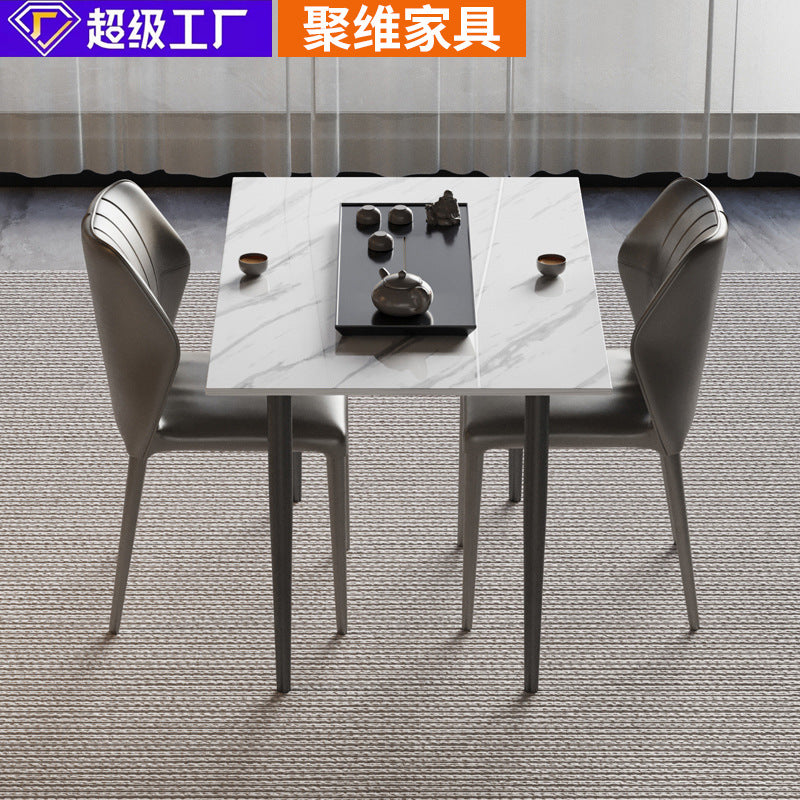 Factory direct italian rock slab dining table - minimalist luxury black & white modern designer desk/office table