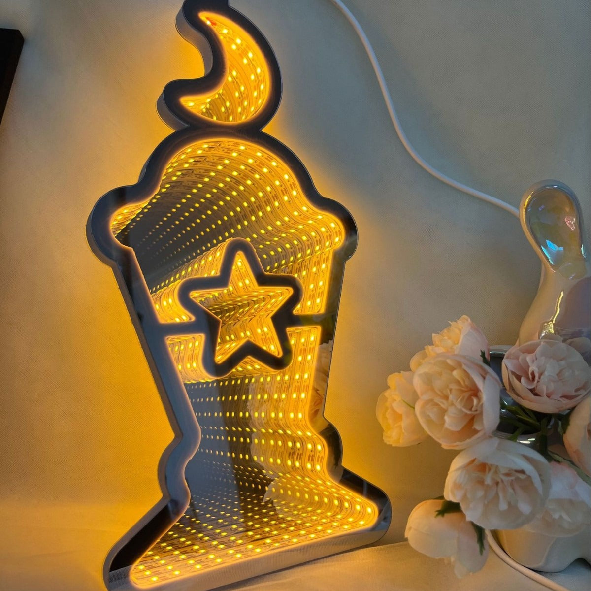 USB lasagna mirror abyss mirror foreign trade luminous led ambient light decorative light curtain light cross-border small oil lamp modeling light