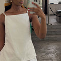European and american cross-border women's fashion:  summer new collection - stylish white camisole top and wide-leg pants casual set