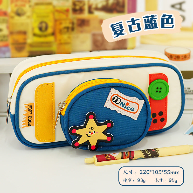 Primary school students Kapibara stationery box mother and child shape pendant pencil case large capacity multi-layer high value pencil case