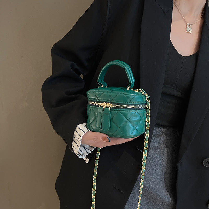 2025 new mini chain box bag fashionable versatile sweet handbag bag diamond embroidered thread shoulder messenger bag