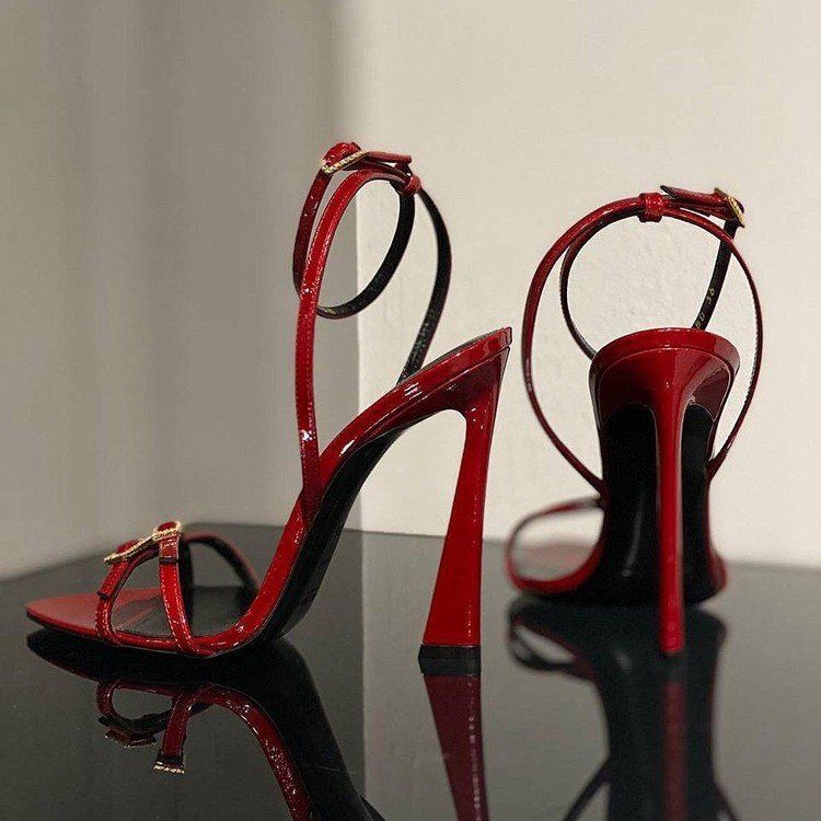 European and american  new arrival: women's square-toe, metal-embellished, single-strap, open-toe sandals with high heels - roman style