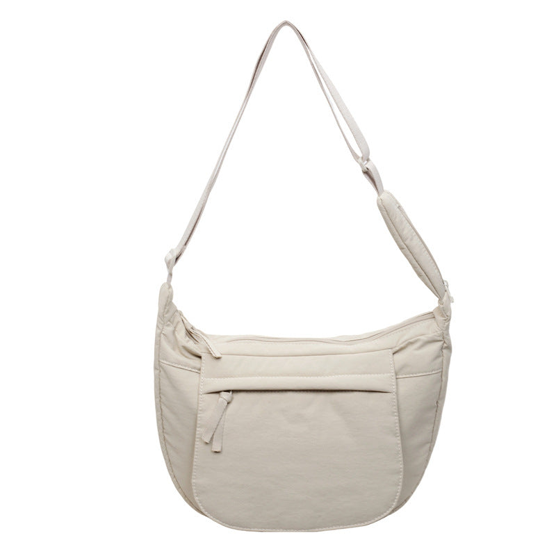 preppy style niche style crossbody bag easiest for match women's work clothing shoulder dumpling bag simple cloth bag large capacity nylon