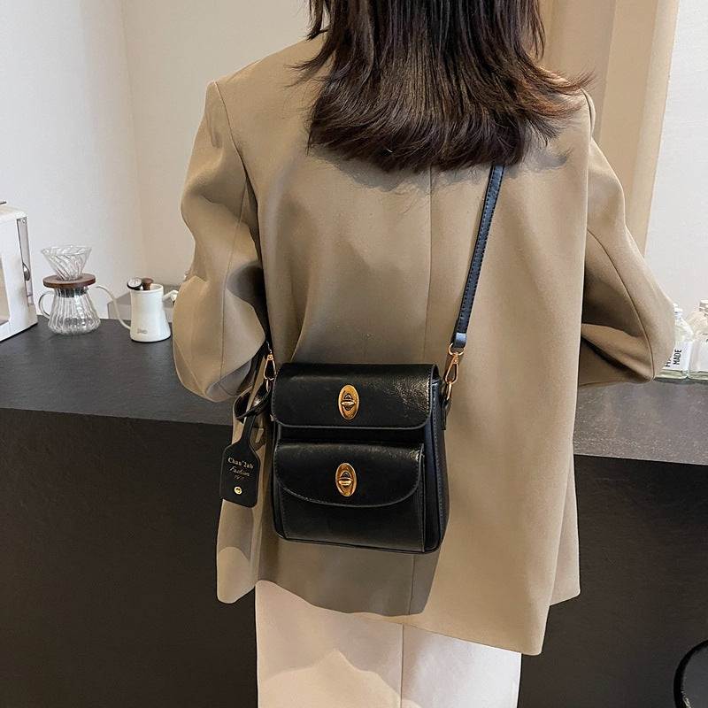 Fashion trend multi-pocket small square bag women's bag 2025 new Korean version niche simple shoulder bag casual messenger bag
