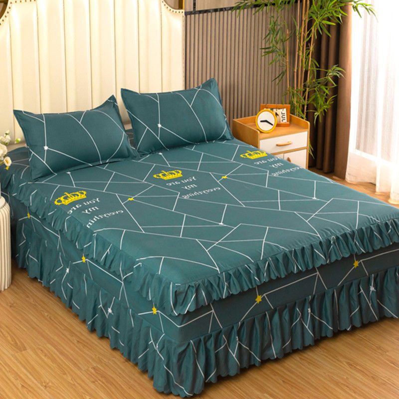 Korean style bed skirt bedspread single piece princess style bed skirt bed cover fitted sheet no pilling no shrinkage casual double 1.8m