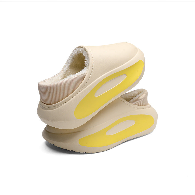 Winter new children's EVA cotton shoes parent-child velvet thickened couple cotton drag home leisure men's and women's cotton shoes wholesale