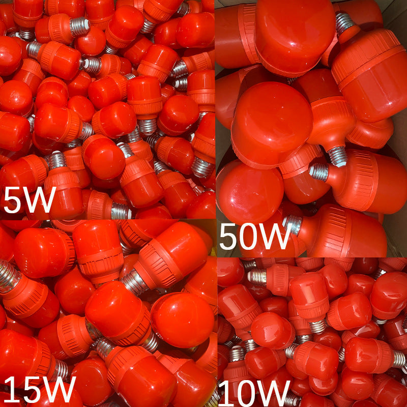 LED red lantern light bulb, festive red lantern energy-saving light bulb, New Year's festival lighting red light bulb