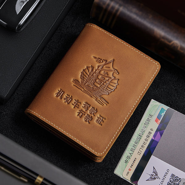 Emperor Paul Card Bag Men's Leather Multi-Card Holder Leather Holder Driver's License Holder Wallet Large Capacity Card Bag Men's