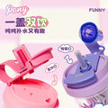 Authentic collaboration: my little pony high-temperature resistant plastic coffee/water cup - dual-drink, portable, cute, stylish, student-friendly with straw